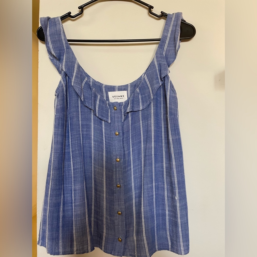 Sezane light blue tank top. In great condition.